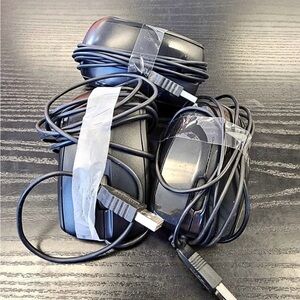 Black Wired Computer Mouse Set